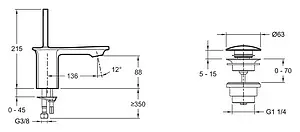 Смеситель для раковины Jacob Delafon Stance хром E14760-CP Смеситель для раковины Jacob Delafon Stance хром E14760-CP, 2