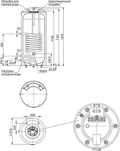 Бойлер комбинированного нагрева Stout (150 л, 32 кВт) SWH-1110-050150 Бойлер комбинированного нагрева Stout (150 л, 32 кВт) SWH-1110-050150, 2
