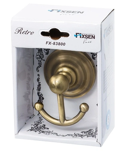 Крючок двойной Fixsen Retro бронза FX-83805
