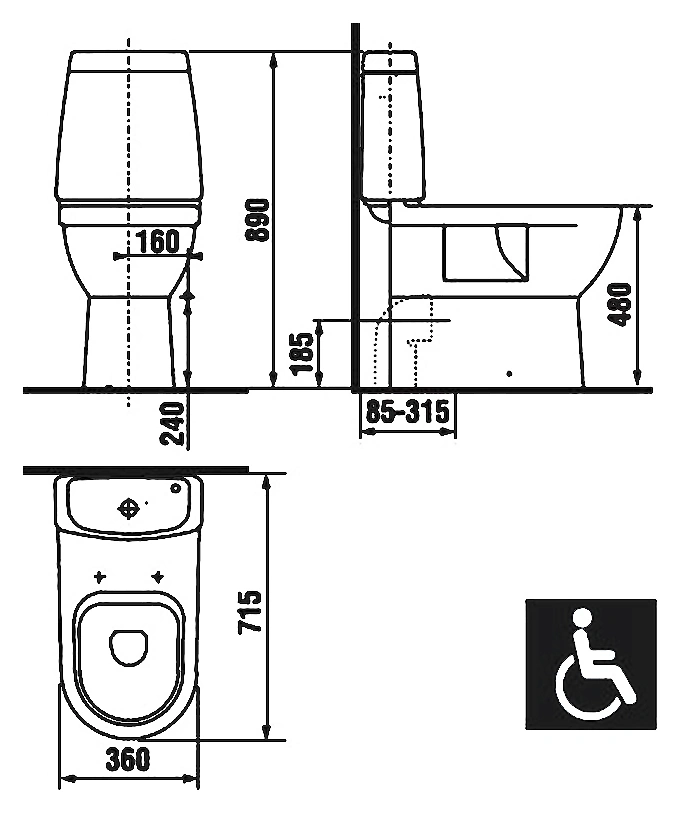 Унитаз-компакт Jika Mio белый 8.2471.6.000.000.1+8.2771.3.000.242.1