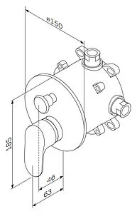 Смеситель для ванны скрытого монтажа Am.Pm Like хром F8085000 Смеситель для ванны скрытого монтажа Am.Pm Like хром F8085000, 2