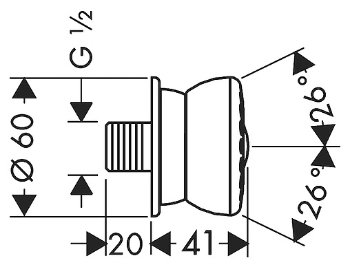 Душевая форсунка Hansgrohe Bodyvette хром 28467000