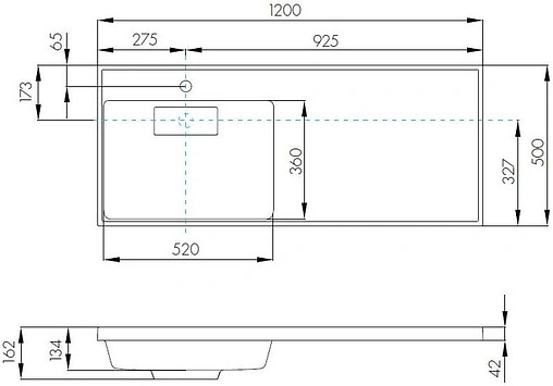 Раковина Aquaton Лондри 120 L белый 1A72843KLH01L