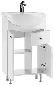 Тумба-умывальник напольный Айсберг Волна 50 белый DA1013T+46200081927581, 4