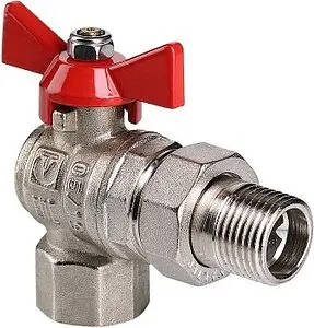 Кран шаровый с американкой угловой ½"в x ½"н Valtec Base VT.228.N.04 Кран шаровый с американкой угловой ½"в x ½"н Valtec Base VT.228.N.04, 1