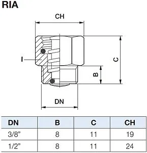 Клапан отсекающий ⅜"н x ⅜"в WATTS RIA 10005122 Клапан отсекающий ⅜"н x ⅜"в WATTS RIA 10005122, 2
