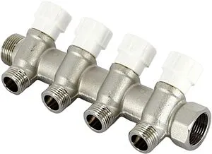 Коллектор регулирующий проходной 4 отвода ¾"в/н x ½"н Uni-fitt 400N3241 Коллектор регулирующий проходной 4 отвода ¾"в/н x ½"н Uni-fitt 400N3241, 3