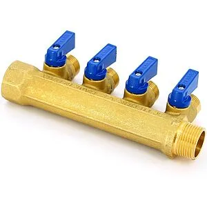 Коллектор запорный проходной 4 отвода ¾"в/н x ½"к Tiemme NINO 1820016 Коллектор запорный проходной 4 отвода ¾"в/н x ½"к Tiemme NINO 1820016, 4