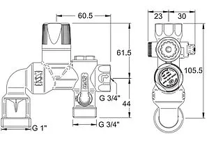 Группа безопасности бойлера ¾"н x ¾"в 7 бар WATTS SFR INOX 10025229 Группа безопасности бойлера ¾"н x ¾"в 7 бар WATTS SFR INOX 10025229, 3