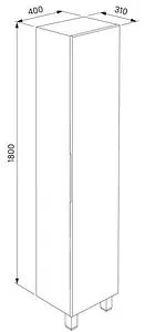 Шкаф-пенал напольный с бельевой корзиной IDDIS Harizma белый HAR4000i97, 2