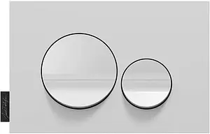 Клавиша смыва для унитаза Jacob Delafon E20859-00-MWH кнопки/белый глянцевый, рамка/белый матовый Клавиша смыва для унитаза Jacob Delafon E20859-00-MWH кнопки/белый глянцевый, рамка/белый матовый, 1