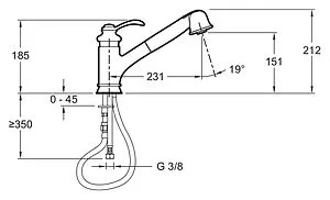 Смеситель для кухни с выдвижным изливом Jacob Delafon Fairfax хром E76091-CP, 2