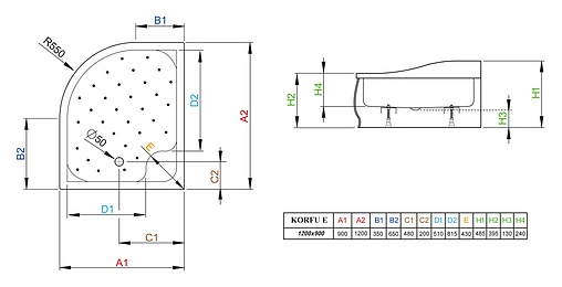 Поддон для душа Radaway Korfu E 4E91240-03R