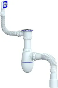 Сифон бутылочный для мойки с переливом Unicorn В442V Сифон бутылочный для мойки с переливом Unicorn В442V, 1