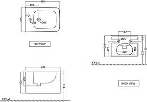 Биде подвесное Jaquar Kubix белый KUS-WHT-35153, 2