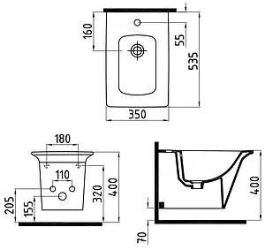 Биде подвесное Bien Lotus белый LTBA05401VD1W3000, 2