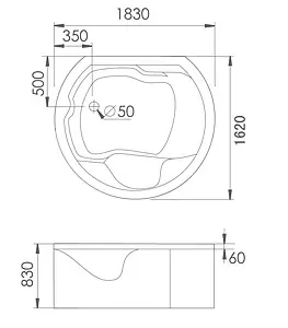 Ванна акриловая отдельностоящая с гидромассажем Gemy 183x162 G9063 O Ванна акриловая отдельностоящая с гидромассажем Gemy 183x162 G9063 O, 2
