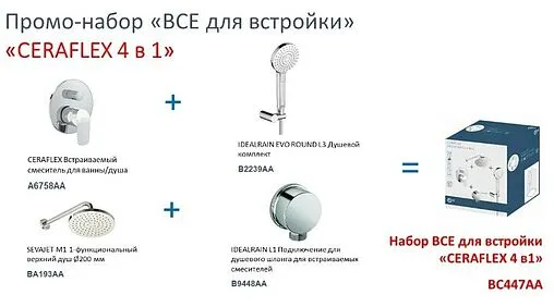 Душевая система со смесителем для душа Ideal Standard Ceraflex хром BC447AA