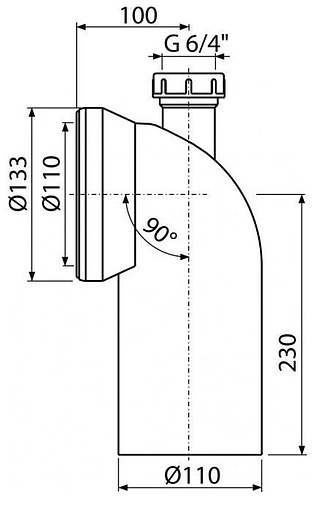 Патрубок для унитаза AlcaPlast 90° A90-90P40
