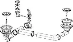 Набор для двойной мойки с переливом Franke 112.0013.866 Набор для двойной мойки с переливом Franke 112.0013.866