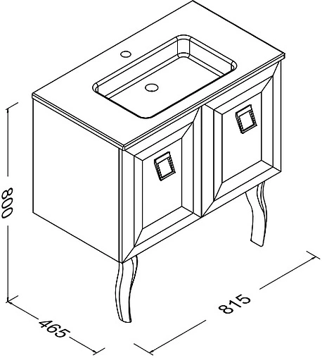 Тумба-умывальник напольная ISVEA Aria 80 белый 27AAS001080I+10SL51081SV Тумба-умывальник напольная ISVEA Aria 80 белый 27AAS001080I+10SL51081SV