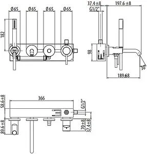 Смеситель для ванны скрытого монтажа Gattoni Circle Two белый матовый 9105/91BO Смеситель для ванны скрытого монтажа Gattoni Circle Two белый матовый 9105/91BO, 2