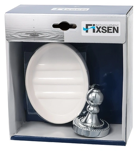 Мыльница Fixsen Style хром/белый FX-41108