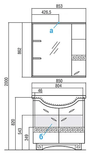Шкаф-зеркало Aquaton Аттика 85 L белый 1A003802AT01L