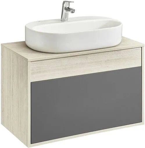 Тумба-умывальник подвесная Aquaton Лофт Урбан 80 графит/орегон 1A2476K5LQX60