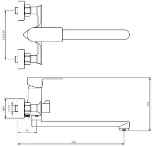 Смеситель для ванны с длинным изливом Osgard Fendi хром 67223, 2