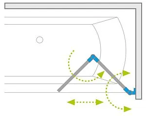 Шторка на ванну 1000мм прозрачное стекло Radaway Essenza New PND 100 R 207210-01R, 3