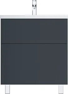 Тумба-умывальник напольная Am.Pm Gem 75 графит матовый M90FSX07522GM32+M90WCC0752WG, 1