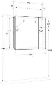 Шкаф-зеркало Aquaton Лондри 80 белый глянец 1A267202LH010, 2