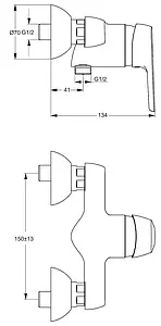 Смеситель для душа Ideal Standard Cerasprint new хром B9570AA Смеситель для душа Ideal Standard Cerasprint new хром B9570AA, 2