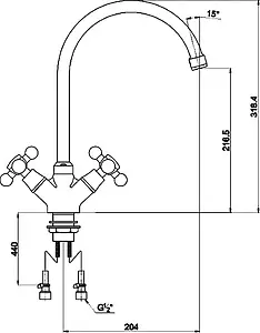 Смеситель для кухни Timo Aviator 0203FN chrome, 2