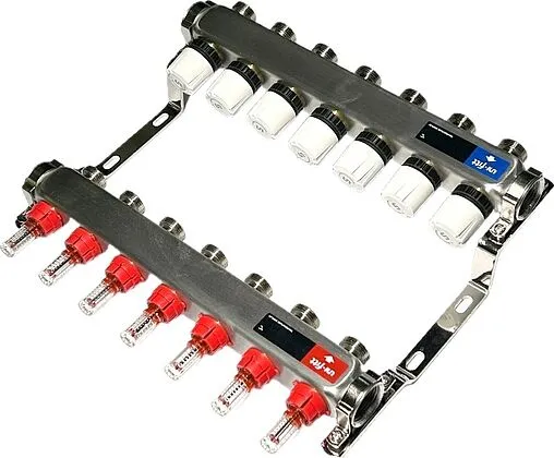 Группа коллекторная с расходомерами 7 отводов 1&quot;в/в x ¾&quot;ек Uni-fitt TECHNO 450W4307