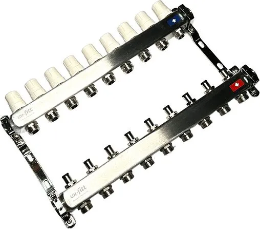 Группа коллекторная без расходомеров 9 отводов 1&quot;в/в x ¾&quot;ек Uni-fitt OPTIMAL 451B4309.RU