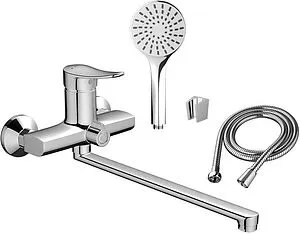 Смеситель для ванны с длинным изливом Dorff Ultra хром D5095000 Смеситель для ванны с длинным изливом Dorff Ultra хром D5095000, 1