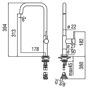 Смеситель для кухни Nobili Acquerelli хром AQ93113CR, 2