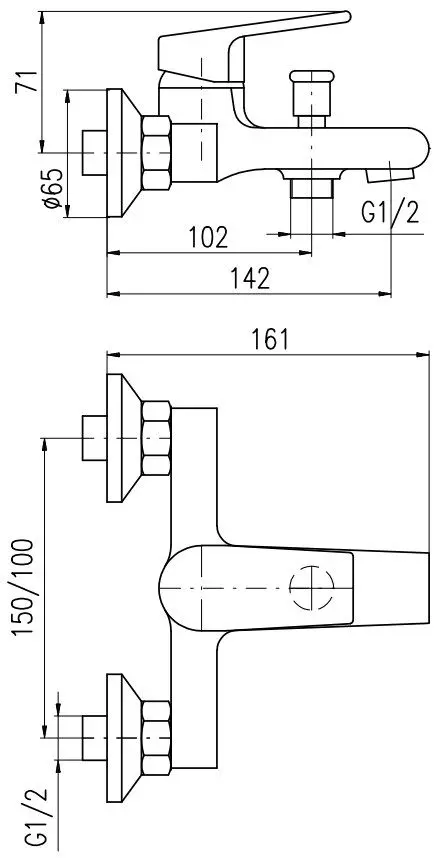 Смеситель для ванны Rav Slezak Colorado чёрный матовый/хром CO154.5CMATC Смеситель для ванны Rav Slezak Colorado чёрный матовый/хром CO154.5CMATC, 2