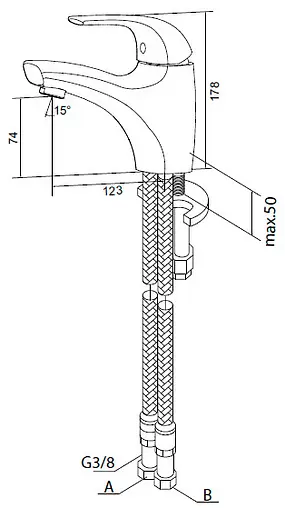 Смеситель для раковины Am.Pm Sense хром F7502100