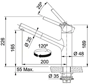 Смеситель для кухни с выдвижным изливом Franke Taros Neo нержавеющая сталь 115.0596.383 Смеситель для кухни с выдвижным изливом Franke Taros Neo нержавеющая сталь 115.0596.383, 2