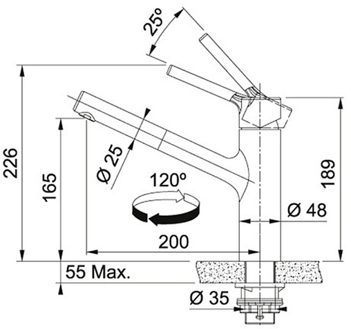 Смеситель для кухни с выдвижным изливом Franke Taros Neo нержавеющая сталь 115.0596.383