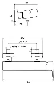 Смеситель для душа Ravak 10° хром X070066 Смеситель для душа Ravak 10° хром X070066, 2