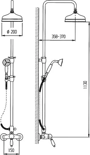 Душевая система со смесителем для душа Cezares Margot хром MARGOT-CD-01-M Душевая система со смесителем для душа Cezares Margot хром MARGOT-CD-01-M