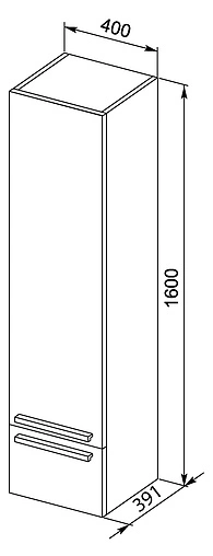 Шкаф-пенал подвесной Aquanet Нота 40 R венге 00159112