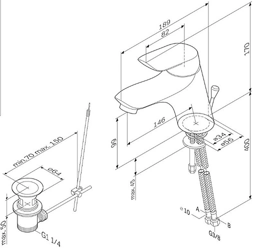 Смеситель для раковины Am.Pm Bliss L хром F5382132