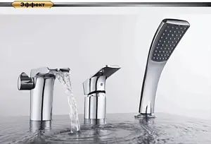 Смеситель на борт ванны на 3 отверстия D&K Berlin Freie хром DA1434201 Смеситель на борт ванны на 3 отверстия D&K Berlin Freie хром DA1434201, 3