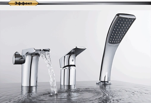 Смеситель на борт ванны на 3 отверстия D&amp;K Berlin Freie хром DA1434201