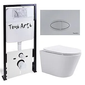 Комплект 6 в 1 Toni Arti Forli TA-01+TA-1905+TA-0050 с кнопкой Freto хром матовый Комплект 6 в 1 Toni Arti Forli TA-01+TA-1905+TA-0050 с кнопкой Freto хром матовый, 1